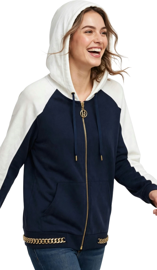 LIU-JO felpa zip lunga cappuccio
