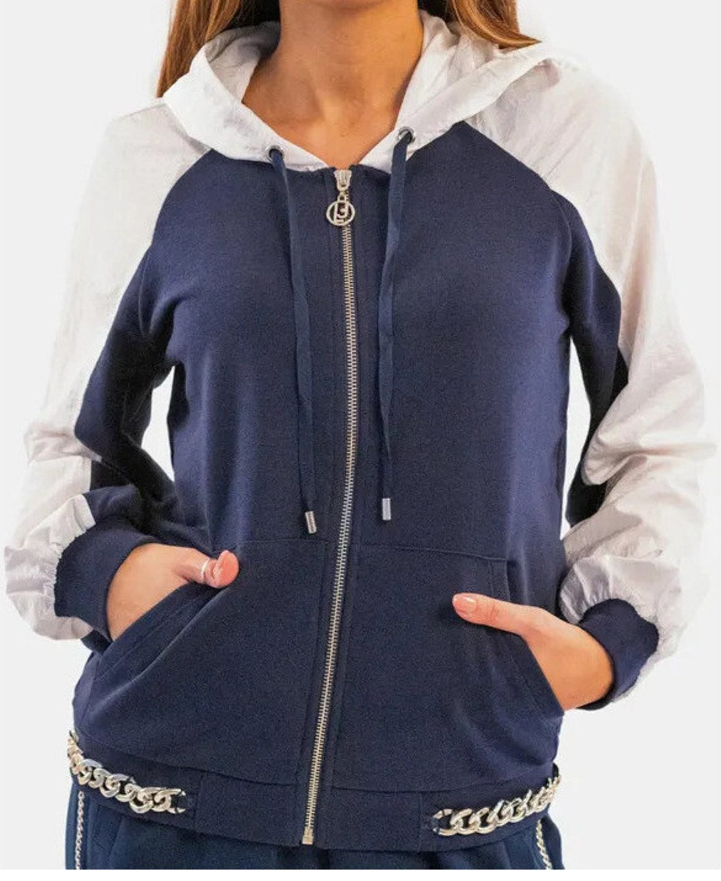 LIU-JO felpa zip lunga cappuccio