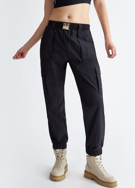 LIU-Jo pantalone in Nylon con elastico alla caviglia