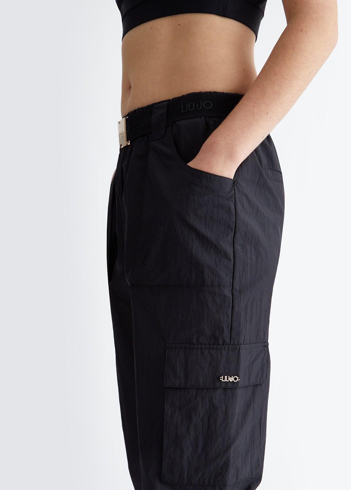 LIU-Jo pantalone in Nylon con elastico alla caviglia