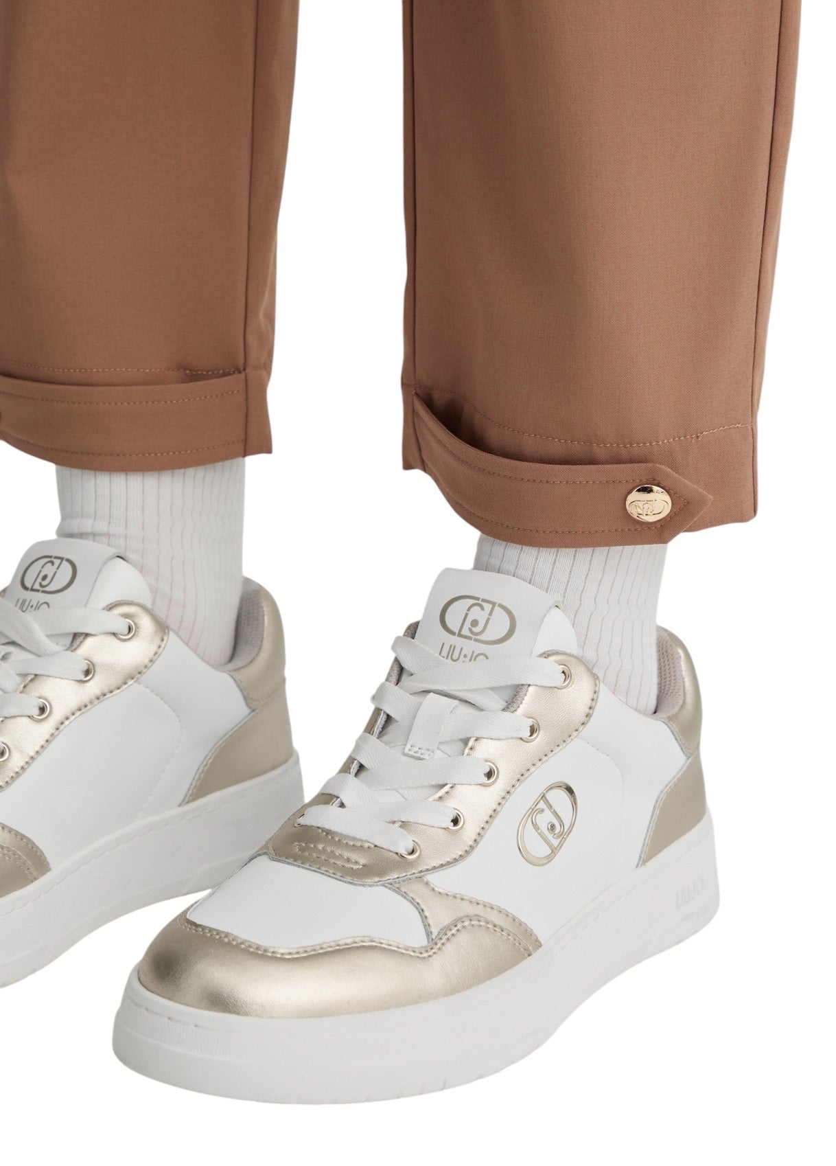 Liu-Jo pantalone cropped aperto con coulisse in vita