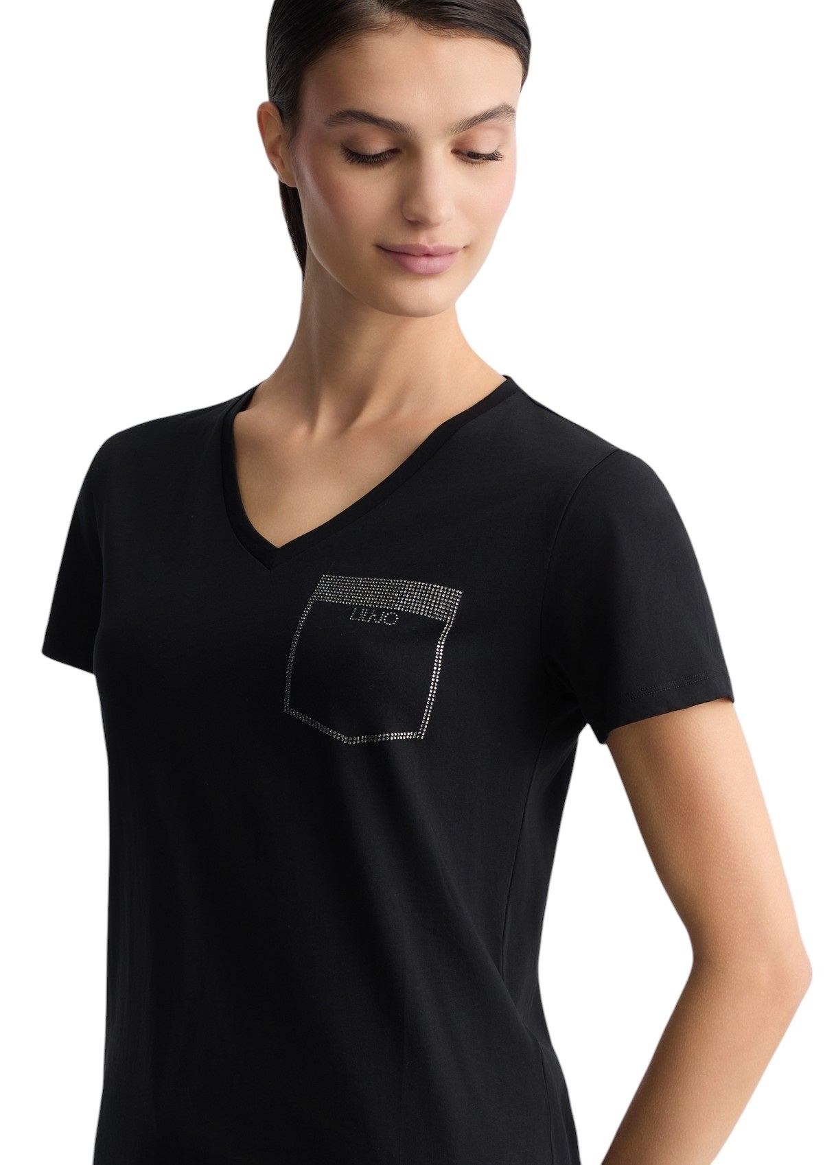 Liu-Jo T-shirt scollo V con strass
