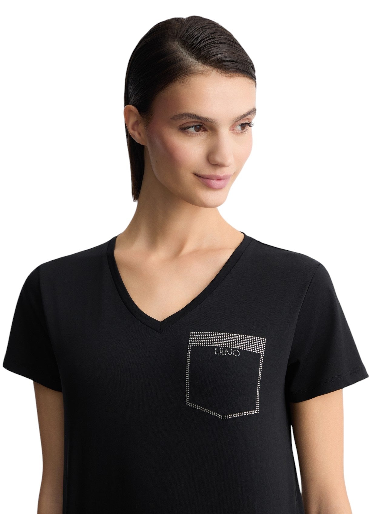 Liu-Jo T-shirt scollo V con strass