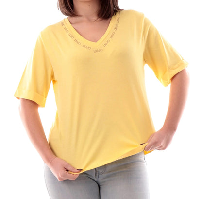 Liu-jo t-shirt scollo a V con scritta