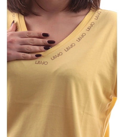 Liu-jo t-shirt scollo a V con scritta