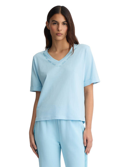Liu-jo t-shirt scollo a V con scritta