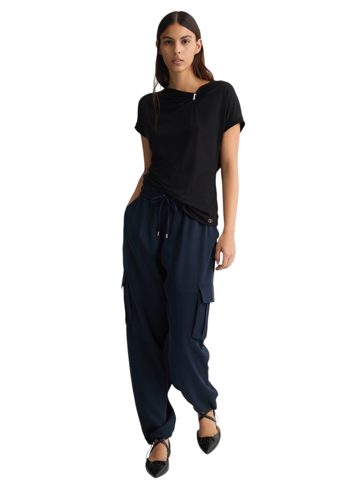 Liu-Jo t-shirt mezza manica collo con strass