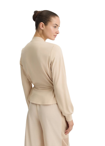 Liu-jo felpa zip lunga con colusse in vita regolabile