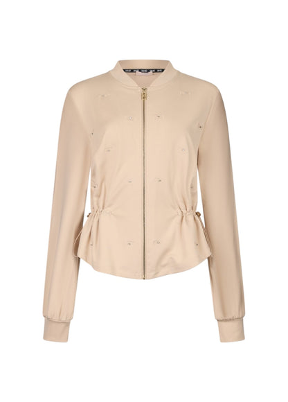 Liu-jo felpa zip lunga con colusse in vita regolabile
