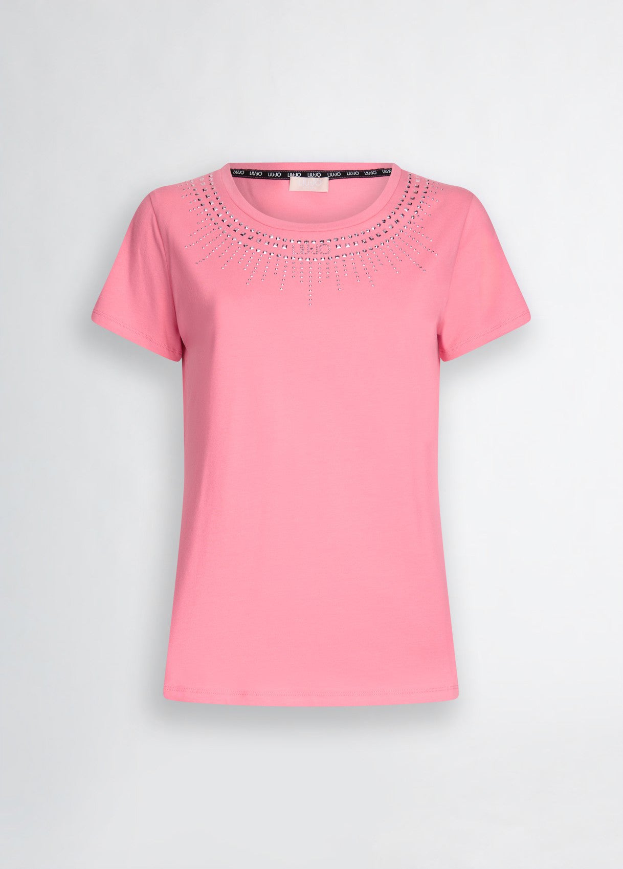Liu-Jo t-shirt giro collo con perle