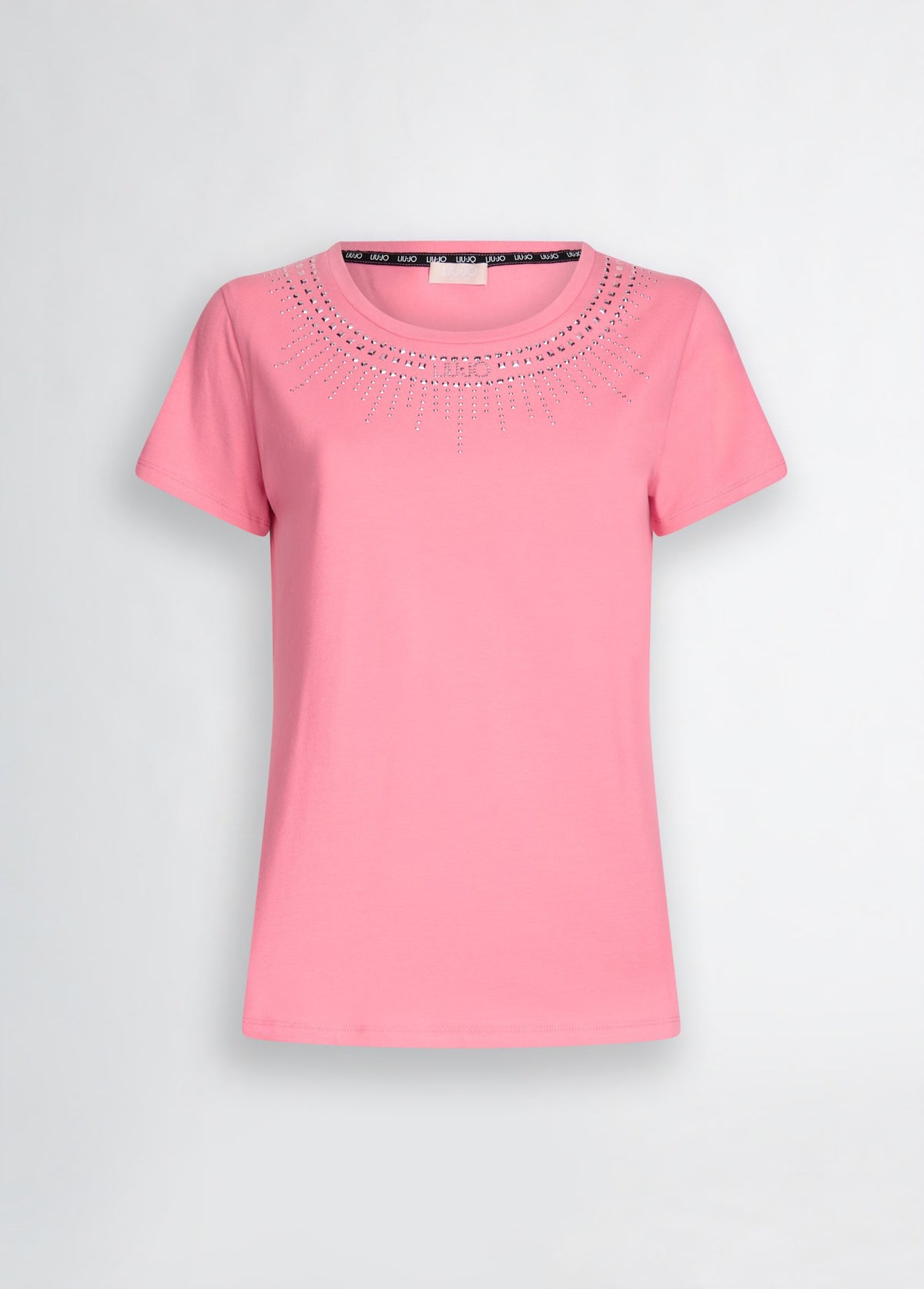 Liu-Jo t-shirt giro collo con perle