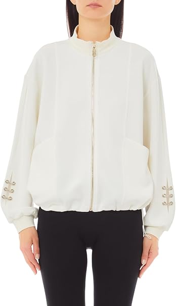 Liu-Jo felpa zip lunga com strass