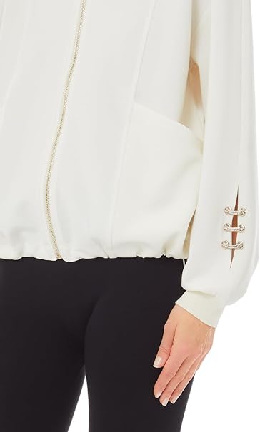 Liu-Jo felpa zip lunga com strass