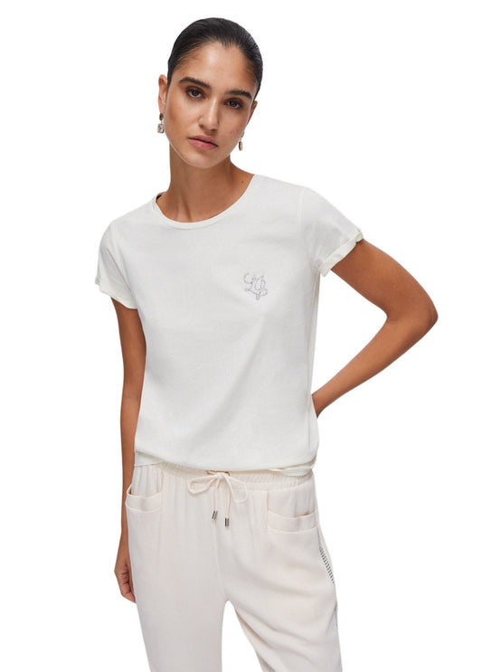 Liu-Jo t-shirt manica corta con strass