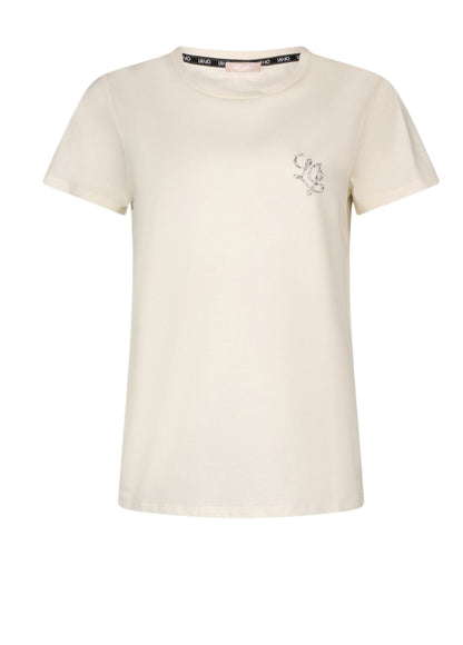 Liu-Jo t-shirt manica corta con strass