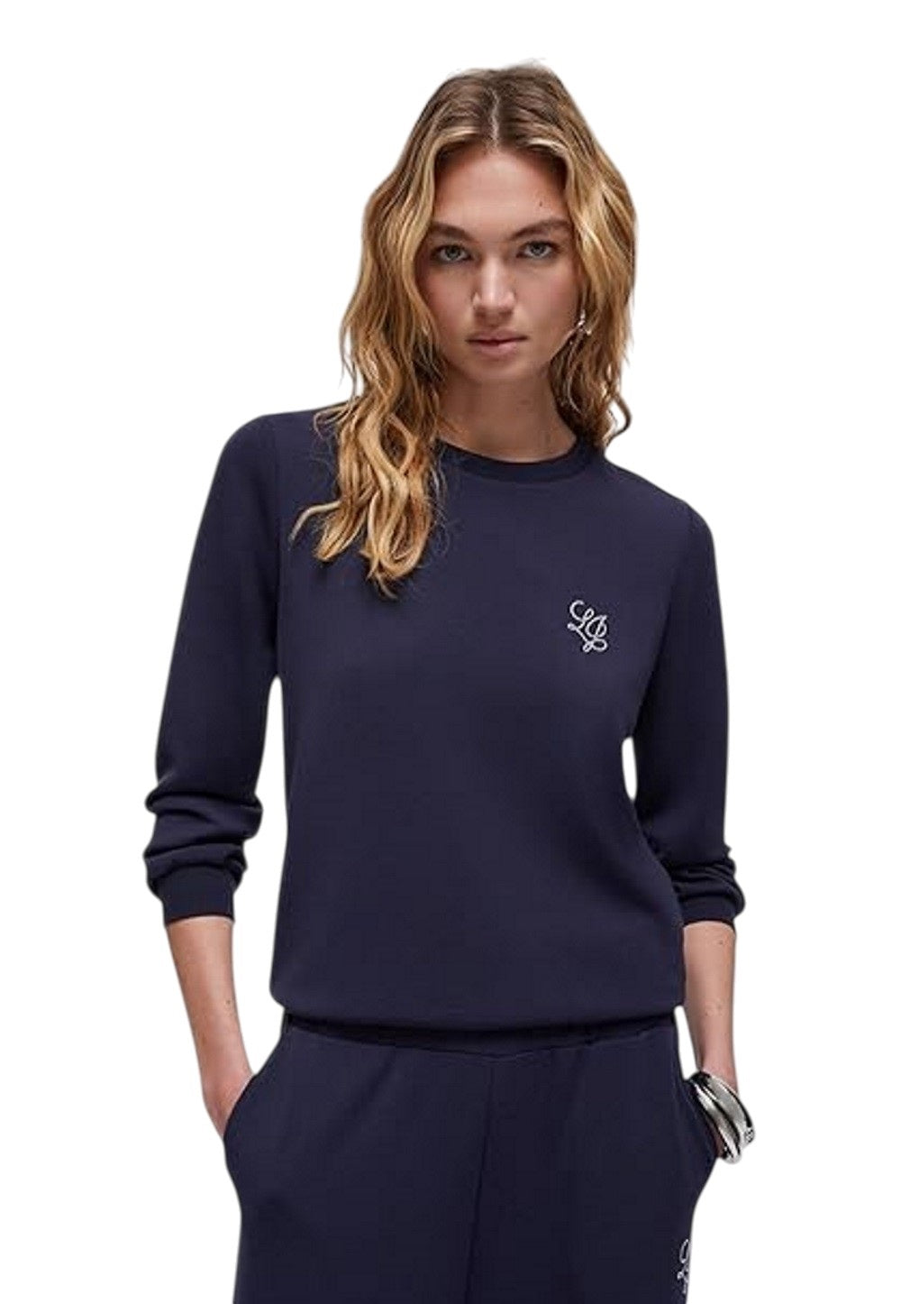 Liu-Jo Felpa giro collo  in scuba con logo