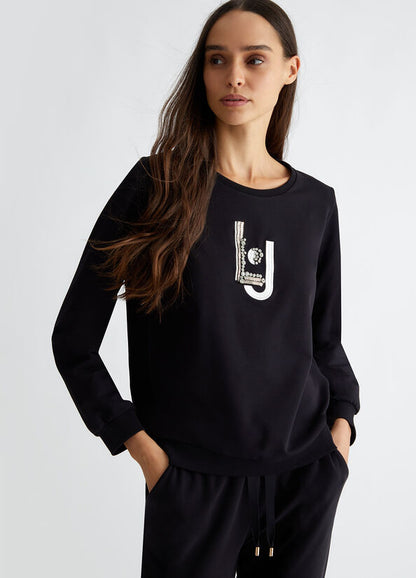 Liu-Jo Felpa donna con logo e con strass