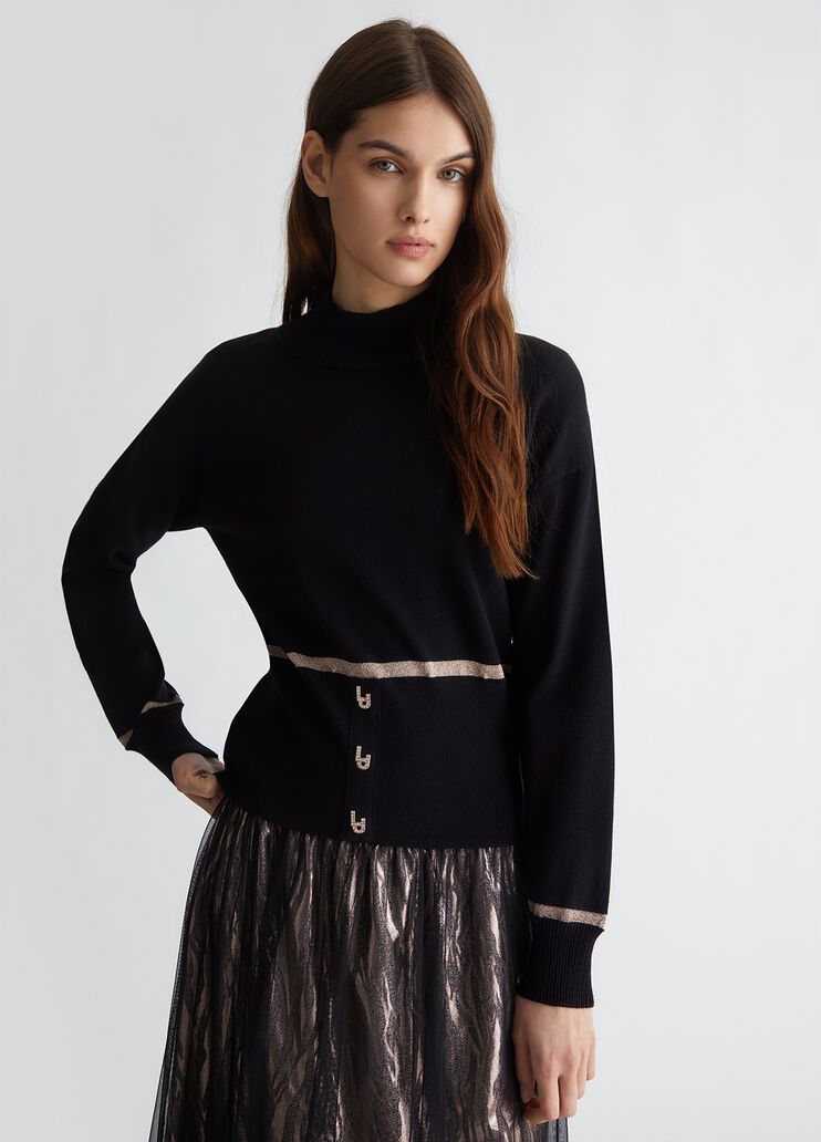 Liu-Jo dolcevita in maglia misto viscosa e lurex