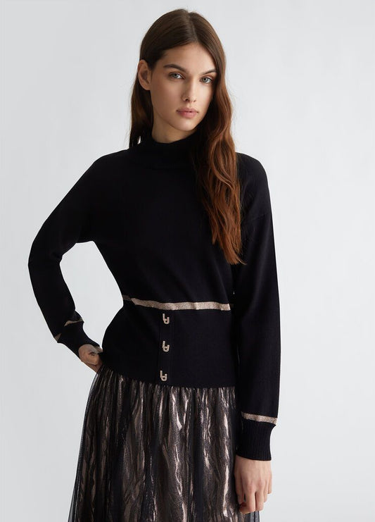 Liu-Jo dolcevita in maglia misto viscosa e lurex