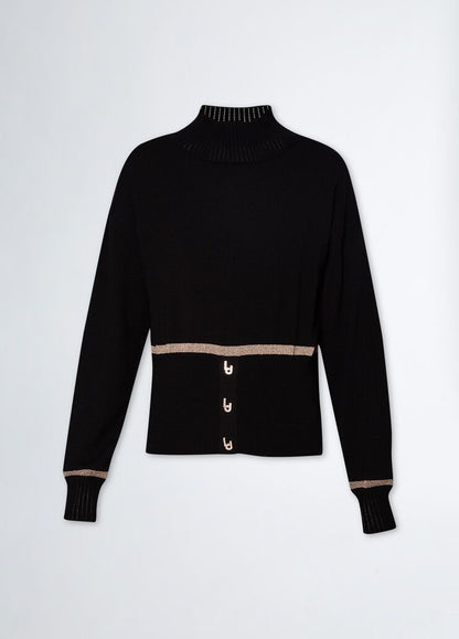 Liu-Jo dolcevita in maglia misto viscosa e lurex