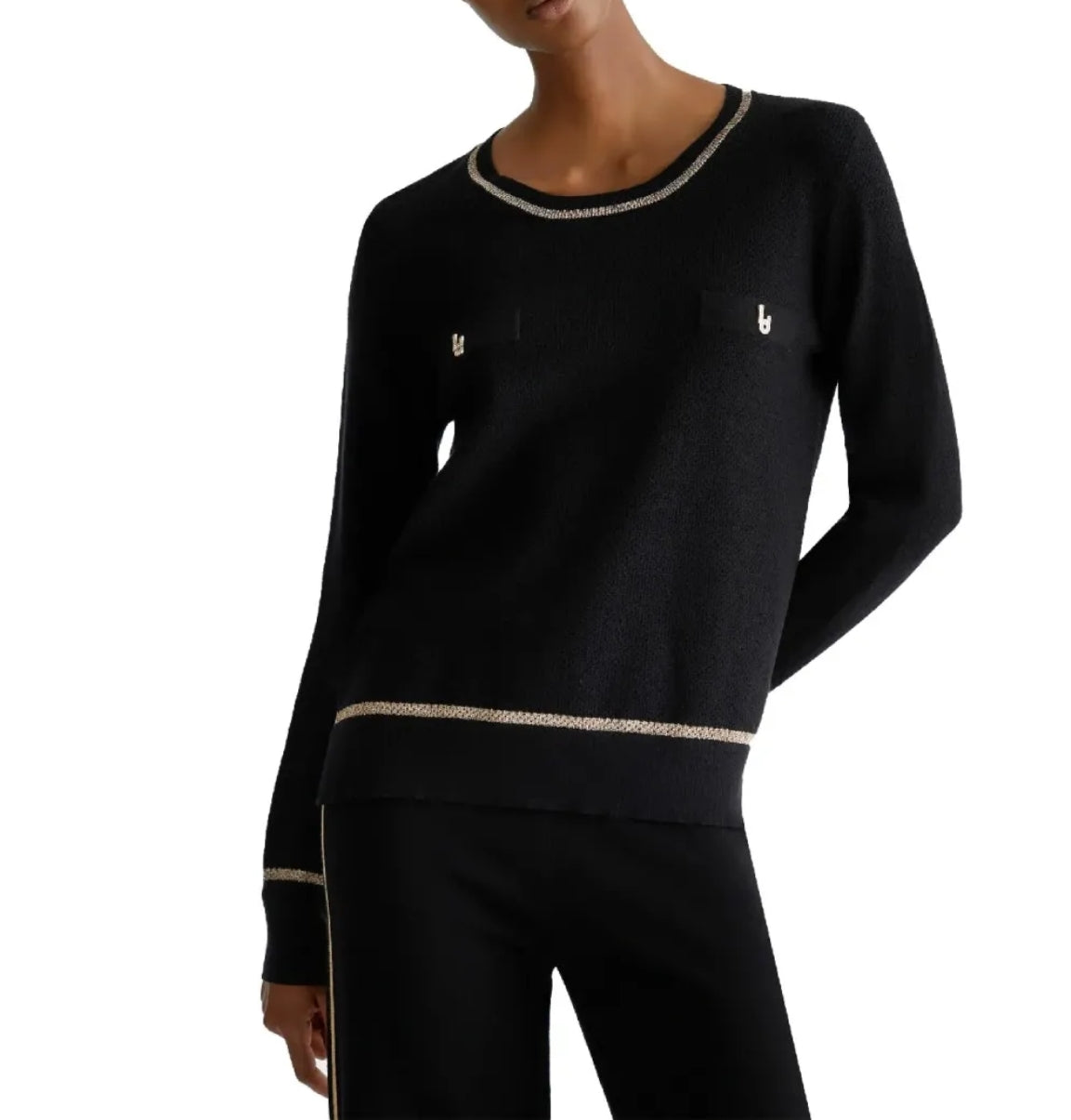 Liu-jo maglia giro collo nera