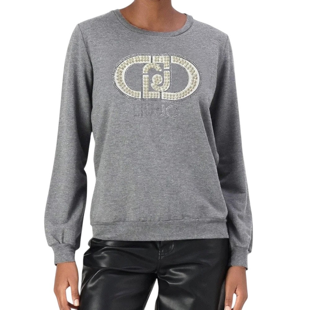 Liu-Jo felpa giro collo con strass