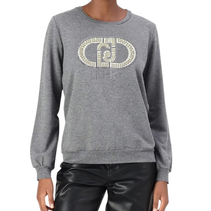 Liu-Jo felpa giro collo con strass