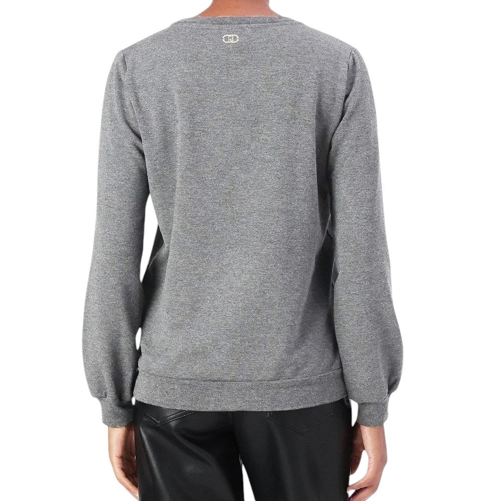 Liu-Jo felpa giro collo con strass
