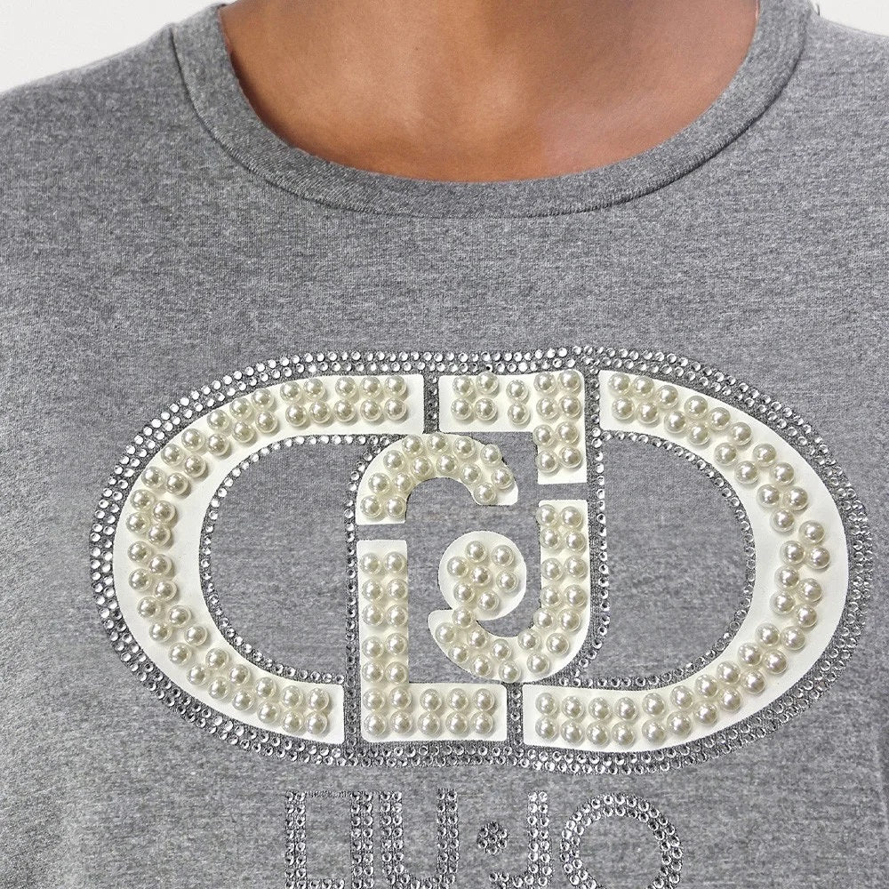 Liu-Jo felpa giro collo con strass
