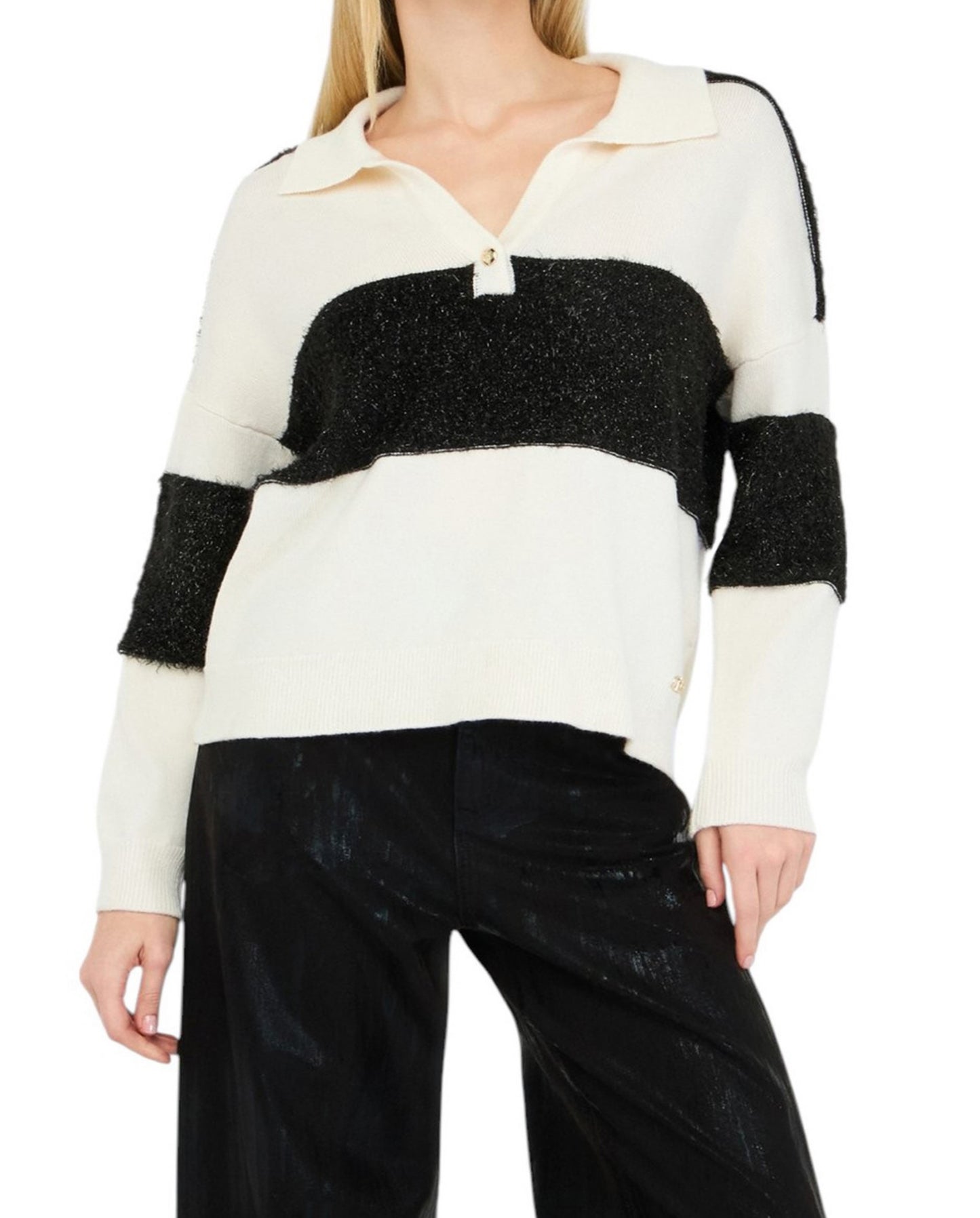 Liu-Jo maglia a polo bianco/nero