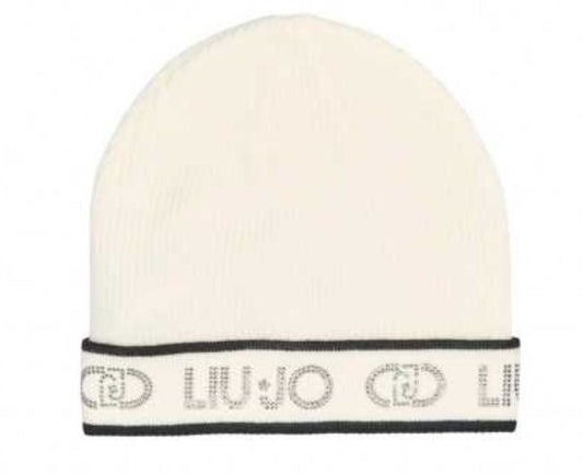 Liu Jo Cappello donna in maglia con logo lungo tutto il bordo