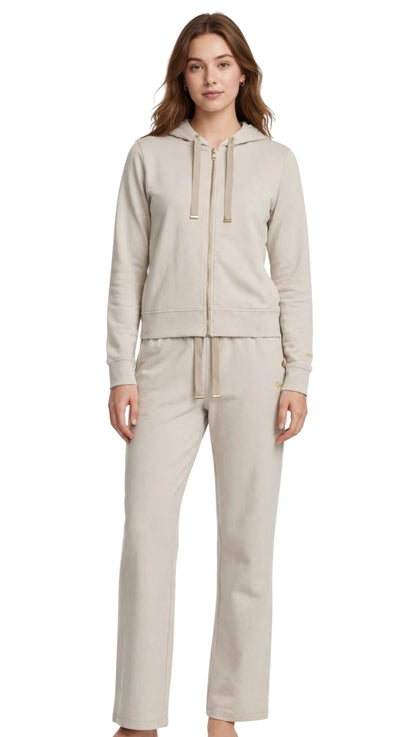 Leone tuta in modal zip lunga cappuccio pantalone morbido