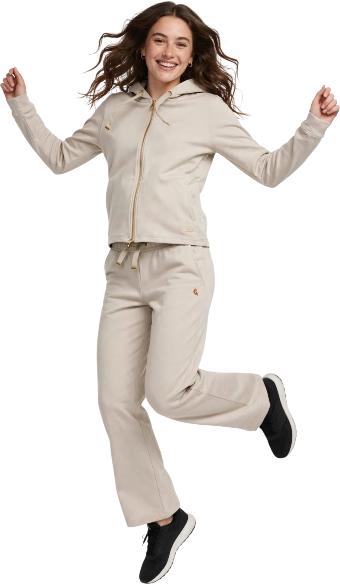 Leone tuta in modal zip lunga cappuccio pantalone morbido
