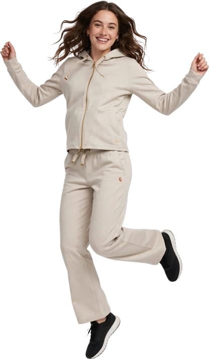 Leone tuta in modal zip lunga cappuccio pantalone morbido
