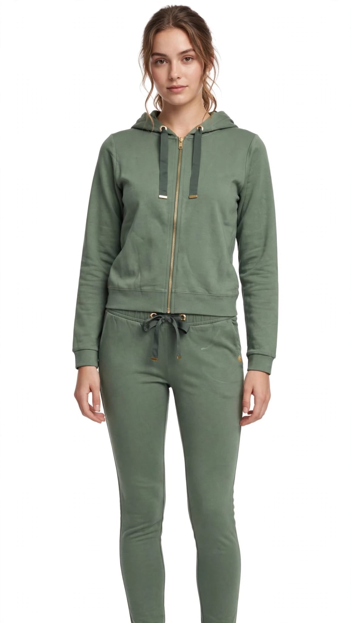 Leone tuta in modal zip lunga cappuccio pantalone morbido