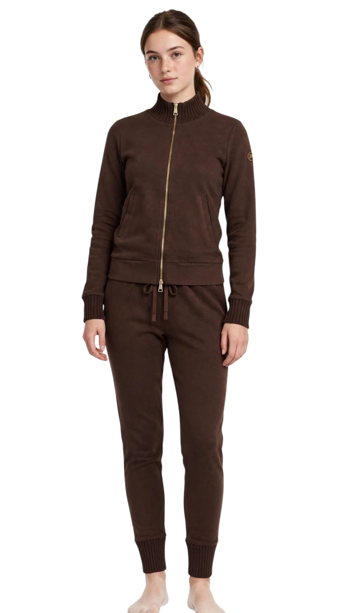 Leone tuta zip lunga in modal pantalone con polsino