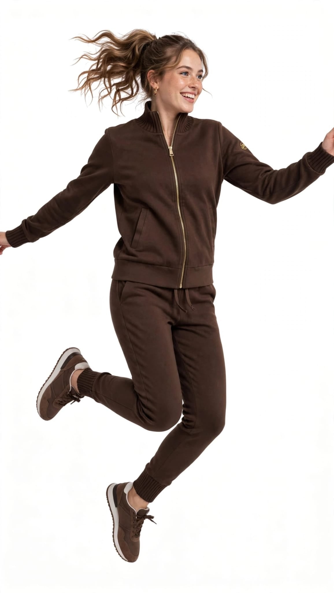 Leone tuta zip lunga in modal pantalone con polsino